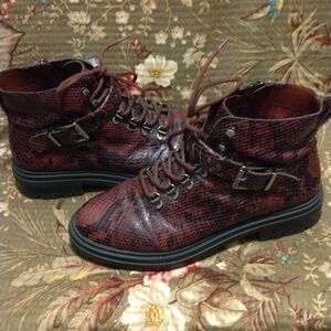Vince Camuto Leather Snake Print Boots